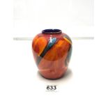 VOLCANO VASE BY POOLE POTTERY ENGLAND 16CMS