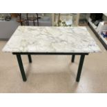 A MODERN WHITE MARBLE TOP KITCHEN WORK TABLE 130X80X78CMS