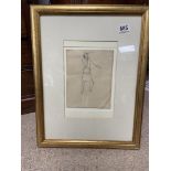 ATTRIBUTED DAME LAURA KNIGHT R. A (1877-1970) PENCIL DRAWING, 54 X 42CMS, FRAMED AND GLAZED