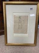 ATTRIBUTED DAME LAURA KNIGHT R. A (1877-1970) PENCIL DRAWING, 54 X 42CMS, FRAMED AND GLAZED