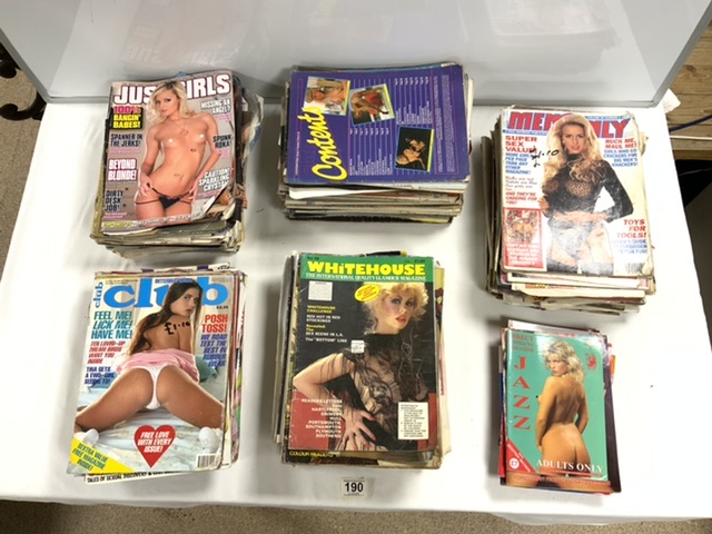 QUANTITY OF GLAMOUR MAGAZINES, MEN ONLY, PLAYBIRDS, FIESTA, ETC