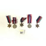 FOUR SECOND WORLD WAR MEDALS