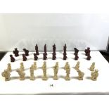 A MANDARIN RESIN CHESS SET IN BOX