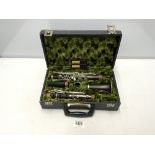 VINTAGE ROSEWOOD CLARINET IN FITTED CASE BY J. H EBLEWHITE - LONDON