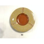 UPSALA ART DECO ORANGE AND YELLOW CIRCULAR DISH, 33CMS