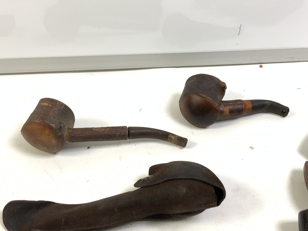 SILVER MOUNTED PIPE IN CROCODILE CASE AND SIX OTHER PIPES - VARIOUS - Image 8 of 13