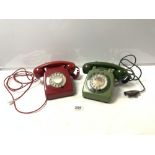 1960'S GREEN TELEPHONE MODEL 706 - PLA65/ZA AND RED PHONE 756/GEN 68/1