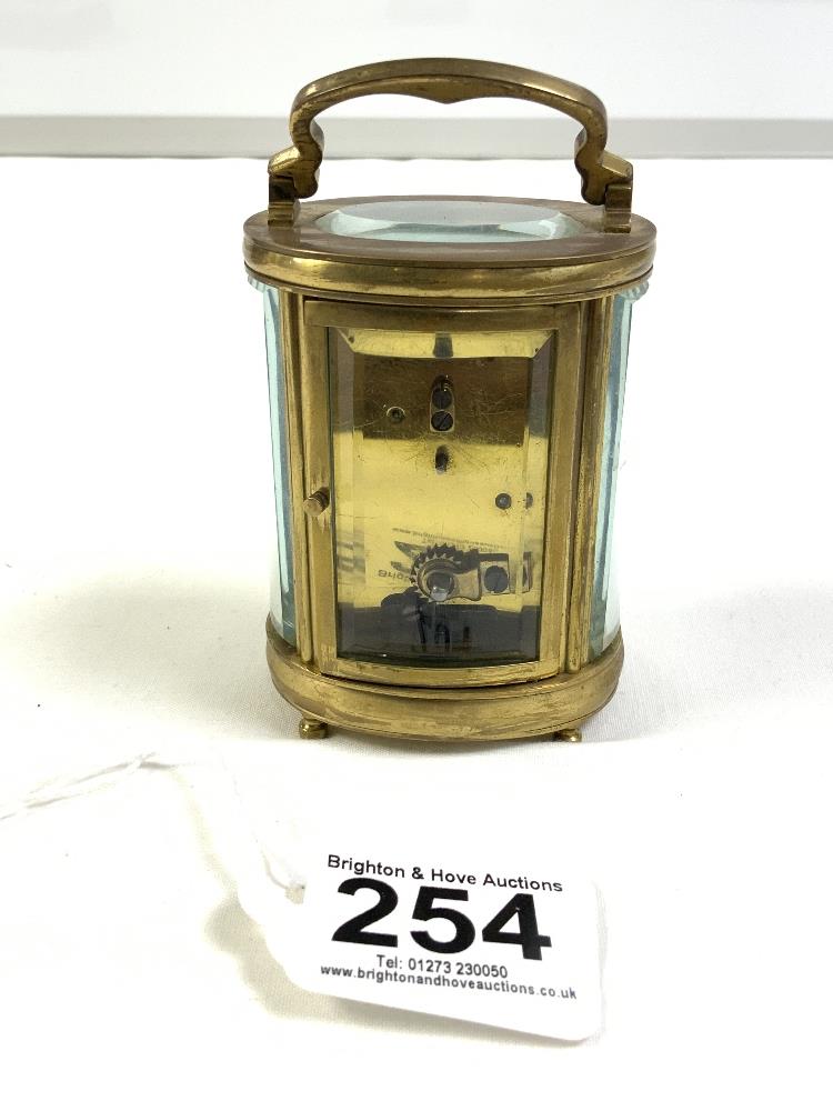 SWISS-MADE SMALL OVAL CARRIAGE CLOCK, 11CMS - Image 3 of 4