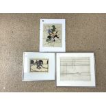 TWO EGET TRYK SIGNED WOODBLOCK AND PRINT, SIGNED IN PENCIL - THE LARGEST 32 X 25CMS, AND A FRAMED