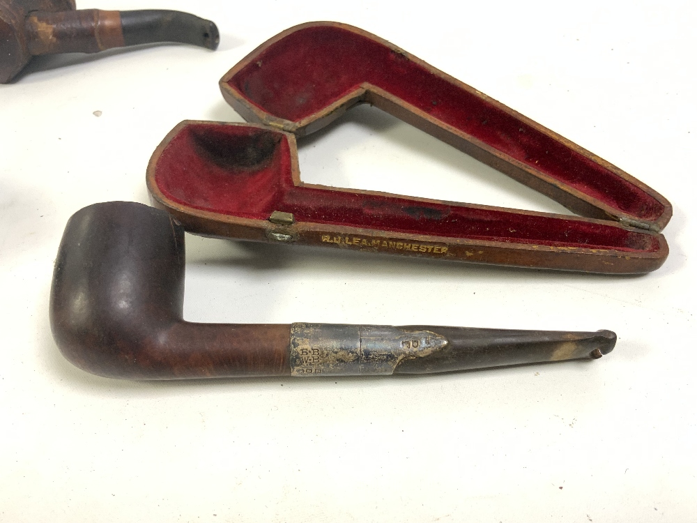 SILVER MOUNTED PIPE IN CROCODILE CASE AND SIX OTHER PIPES - VARIOUS - Image 3 of 13