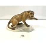 VINTAGE LARGE BESWICK MODEL OF A PANTHER ON A ROCKY BASE, 32CMS