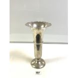 LARGE HALLMARKED SILVER TRUMPET SHADE VASE DATE 1922 BY WILLIAM NEALE AND SON, 30CMS