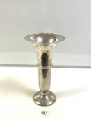 LARGE HALLMARKED SILVER TRUMPET SHADE VASE DATE 1922 BY WILLIAM NEALE AND SON, 30CMS