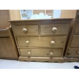 MODERN PINE TWO OVER TWO DRAWER CHEST OF DRAWERS 85X43X75CMS