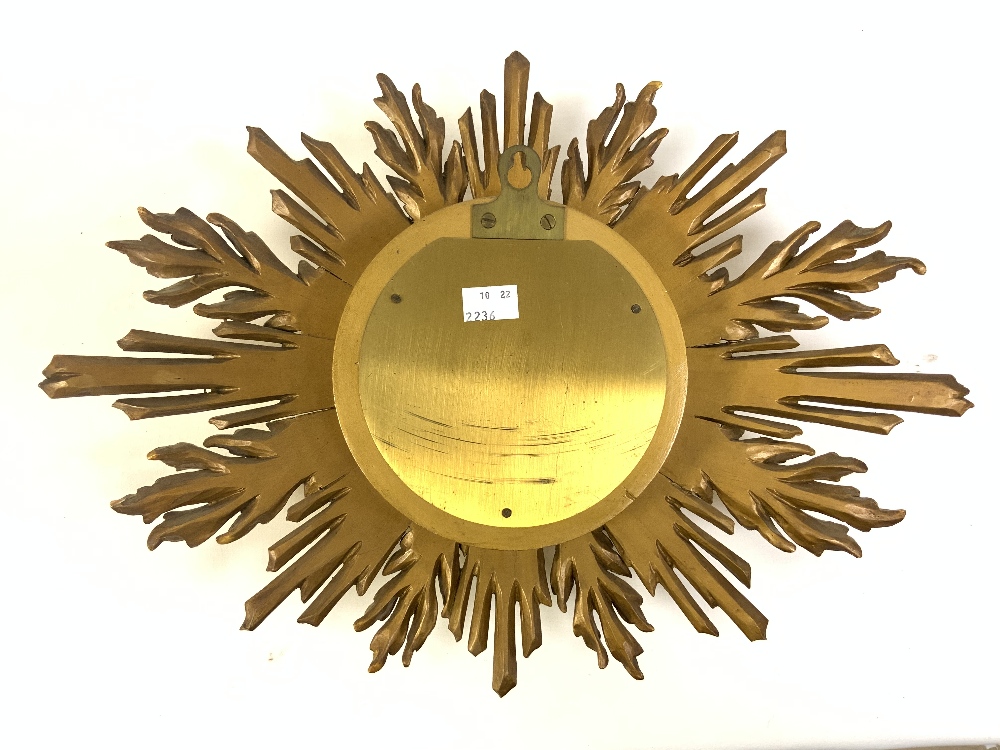 A SUNBURST WALL CLOCK BY ELLIOT - Image 4 of 5