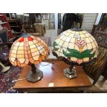 TWO TIFFANY-STYLE TABLE LAMPS