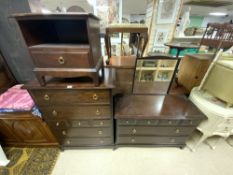 STAG MINSTREL FURNITURE BEDROOM SUITE - INCLUDES CHEST DRAWERS, DRESSING TABLE, AND BEDSIDE CABINET