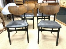 SET OF FOUR MID-CENTURY 1960'S DINING CHAIRS WITH EBONISED FRAMES
