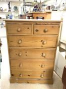 MODERN PINE TWO OVER FOUR DRAWER CHEST OF DRAWERS 85X42X120