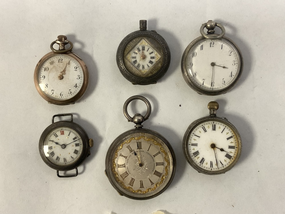 FIVE LADIES SILVER FOB WATCHES AND ONE OTHER - Bild 2 aus 4