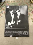 A BLUES BROTHERS RE-PRINT POSTER IN BLACK FRAME, 60 X 80CMS