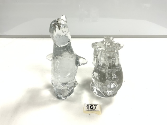 PUKEBERG - SWEDEN GLASS PENGUIN, 21CMS AND HORSES HEAD - Image 3 of 7