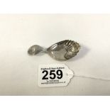 ANTIQUE DUTCH 833 SILVER CADDY SPOON, 1835