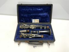 A CLARINET IN A FITTED CASE 'MADE IN CZECHOSLOVAKA' MODEL NUMBER 308303