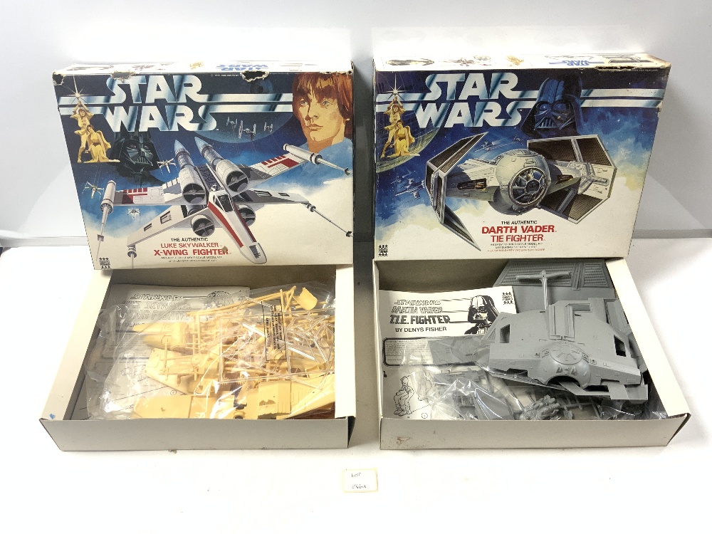 TWO DENYS FISHER BOX STARWARS KITS - DARTH VADERS - THE FIGHTER AND X WING FIGHTER