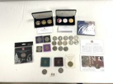 TWO JUBILEE MINT - COIN SETS IN CASES ONT THE 2019 REMEMBRANCE DAY £5 COIN COLLECTION, THE OTHER THE