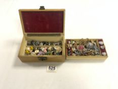 VINTAGE COSTUME JEWELLERY IN A BOX