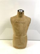 VINTAGE CHILD'S TORSO DRESS MAKERS DUMMY MADE BY KENNETT AND LINDSEY LTD ENGLAND, MODEL CC71, 60CMS