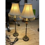 PAIR OF SERVLITE BEDSIDE LAMPS, 66CMS