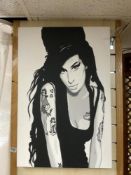 SIGNED CANVAS PAINTING 2012 OF AMY WINEHOUSE, 76 X 52CMS