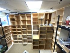 TWENTY-TWO SETS OF PINE MIXED SHELVING UNITS SOME FOUR SETS AND SOME TWO SETS