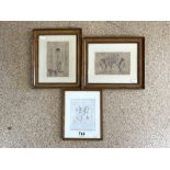 THREE FRAMED AND GLAZED PICTURES, MARYKE GROENEVELD AND MORE