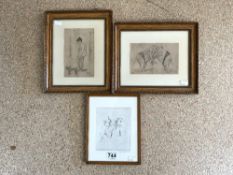 THREE FRAMED AND GLAZED PICTURES, MARYKE GROENEVELD AND MORE