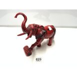 RED CERAMIC ELEPHANT BY PEGGY DAVIS 23CMS