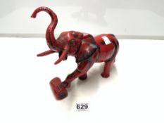 RED CERAMIC ELEPHANT BY PEGGY DAVIS 23CMS