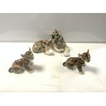 LARGE USSR MODEL OF A TIGER, 30CMS, AND TWO MATCHING TIGER CUBS