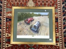 TERENCE CUNEO SIGNED PRINT (THE SPIRIT OF BROOKLANDS), FRAMED AND GLAZED, 82 X 70CMS