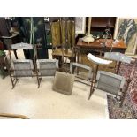 ANTIQUE TWO SETS OF WOOD AND METAL FRENCH CINEMA SEATING