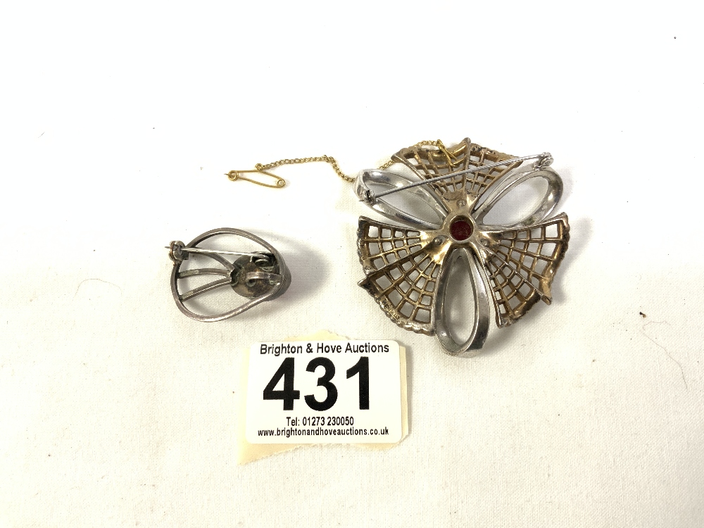 TWO BROOCHES, ONE MARKED STERLING, THE OTHER 925 - Image 2 of 3