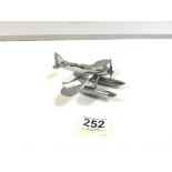 VINTAGE CHROME SEA PLANE, 16CMS WINGSPAN