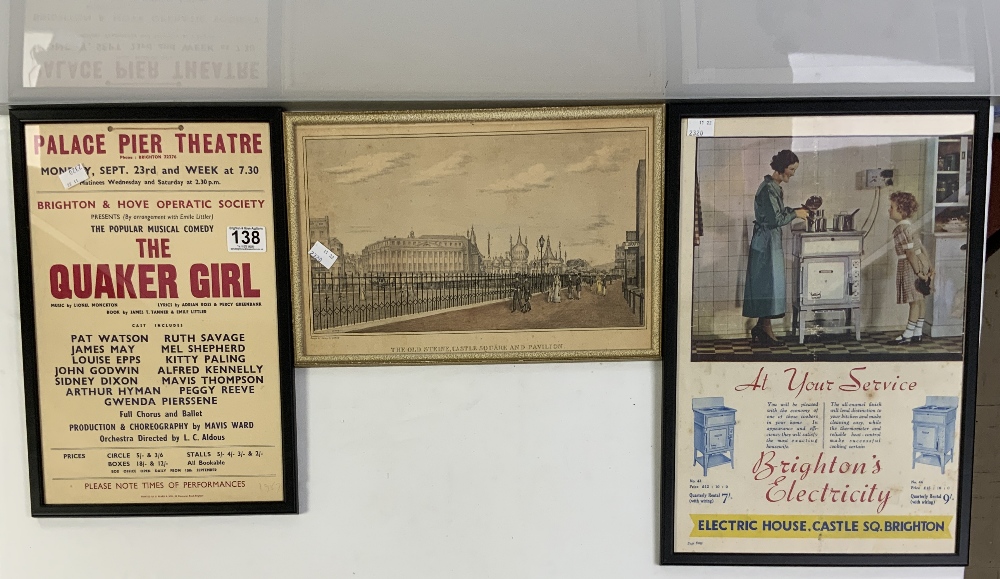 PALACE PIER THEATRE - BRIGHTON AND HOVE OPERATIC SOCIETY - 'THE QUAKER GIRL PRINT OF THE OLD