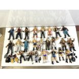 QUANTITY OF AMERICAN WRESTLING TOY FIGURES, DWAYNE THE ROCK JOHNSON, KANE, STONE COLD STEVE AUSTIN