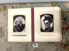 VICTORIAN LEATHER PHOTOGRAPH ALBUM WITH SOME 3D HOLOGRAM PHOTOGRAPHS
