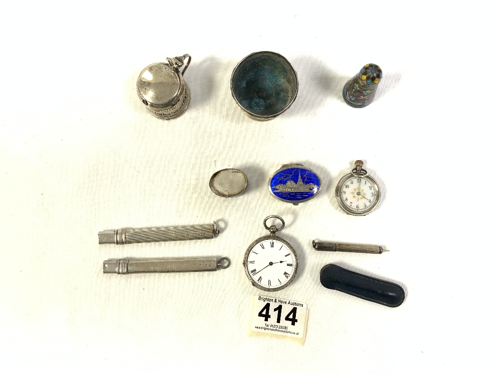 QUANTITY OF HALLMARKED/925 SILVER, INCLUDES FOB WATCHES, AND MORE - Image 2 of 8