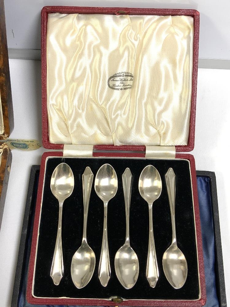 SEVEN BOXES OF PLATED CUTLERY, AND PLATED VASE WITH A TRAY - Image 13 of 16
