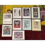 EIGHT REPRODUCTION PRINTS OF MAX WALTER SVANBERG ART